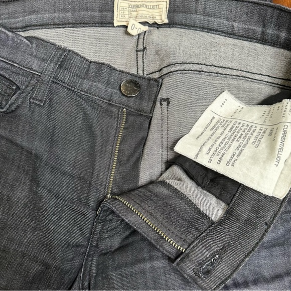 Current Elliot The Stiletto Gray Wash Raw Hem Jeans - Picture 8 of 16